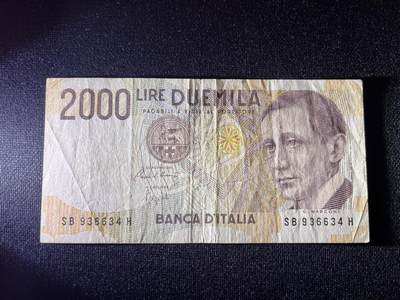 世界各国纸币拍卖 - 1990年 意大利2000里拉 实物图
