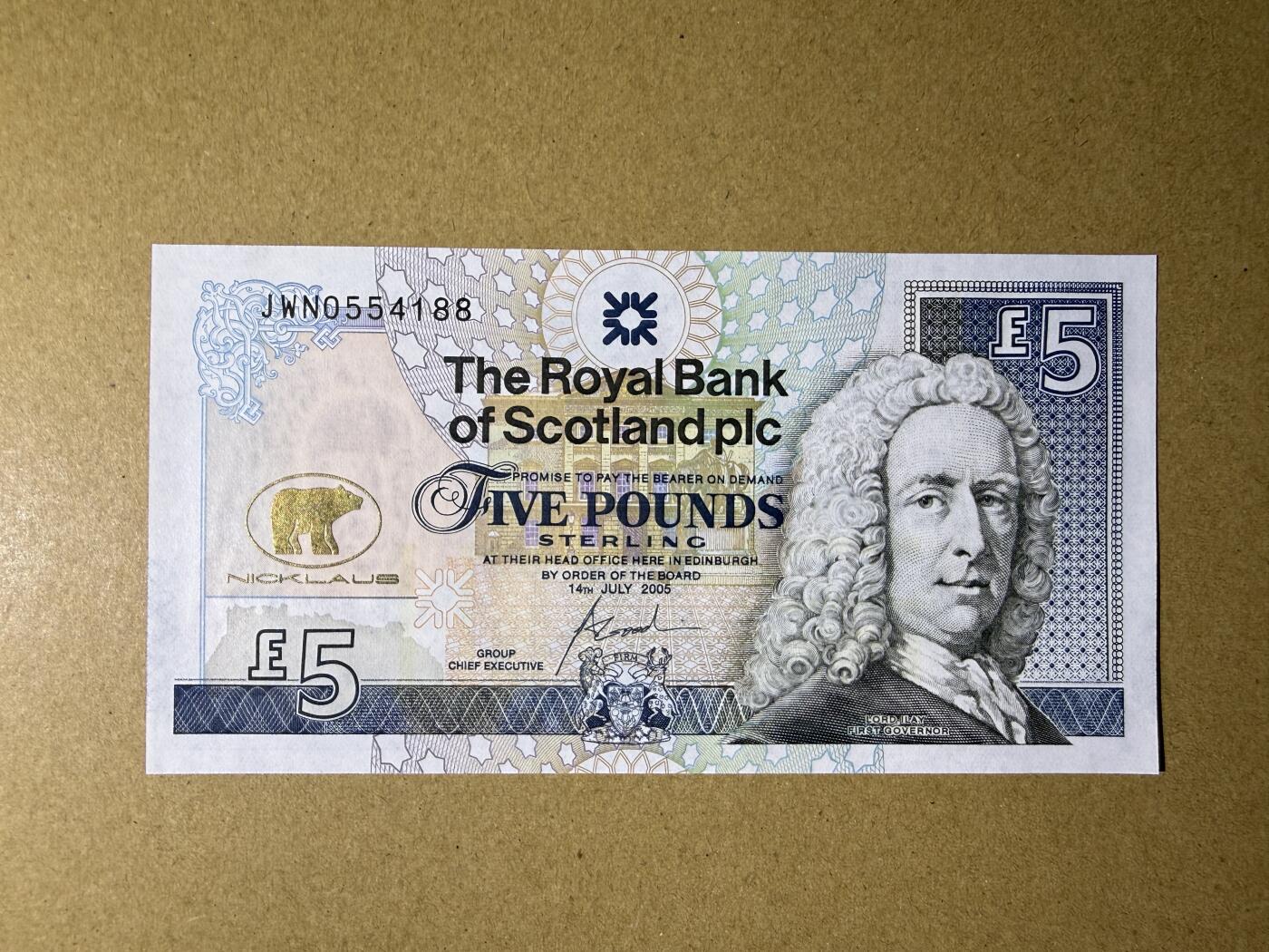 《艾美收藏》第232期-2.22周日外币靓号精品场(春节首拍) 苏格兰5镑 UNC 2005年高坛名将杰克尼克劳斯告别高坛纪念钞 双尾88