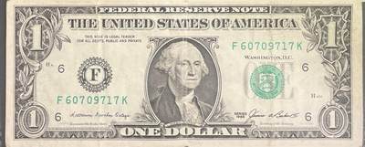 回流0301 - 1985年版1美元（6.9元）联邦储备券 亚特兰大联邦储备银行（字母“F”）