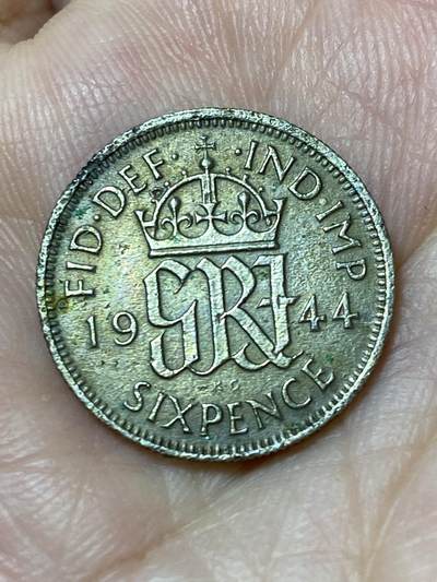 2026年第三十一场(总第二百场)英国一线回流散币新春特拍第三场(免佣金) - 英国🇬🇧1944年6便士银币(乔治六世第一版，500银)