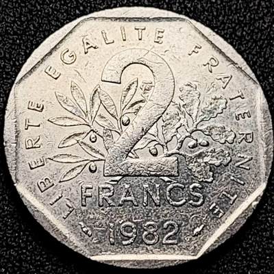 泉币菌-第196场- 新年快乐 新年第4场 本场拍品多 请提前出价 - 法国早期（1982年）2法郎镍币 26mm 播种女神 入欧前 末版 绝版币