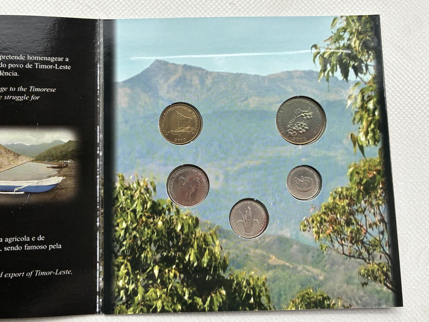 咖啡豆•收藏 2026年Feb_28th世界各国硬币套币拍卖 东帝汶 2003年 UNC未流通封装套币 外国硬币