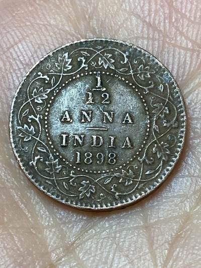 2026年第三十一场(总第二百场)英国一线回流散币新春特拍第三场(免佣金) - 英属印度1898年1/12安娜(维多利亚女王中年带冠第二版)