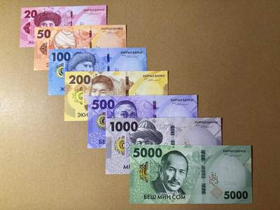 《艾美收藏》第232期-2.22周日外币靓号精品场(春节首拍) - 吉尔吉斯斯坦20-5000索姆7张 UNC 2022-2024年版 除了1000的全部是AA冠