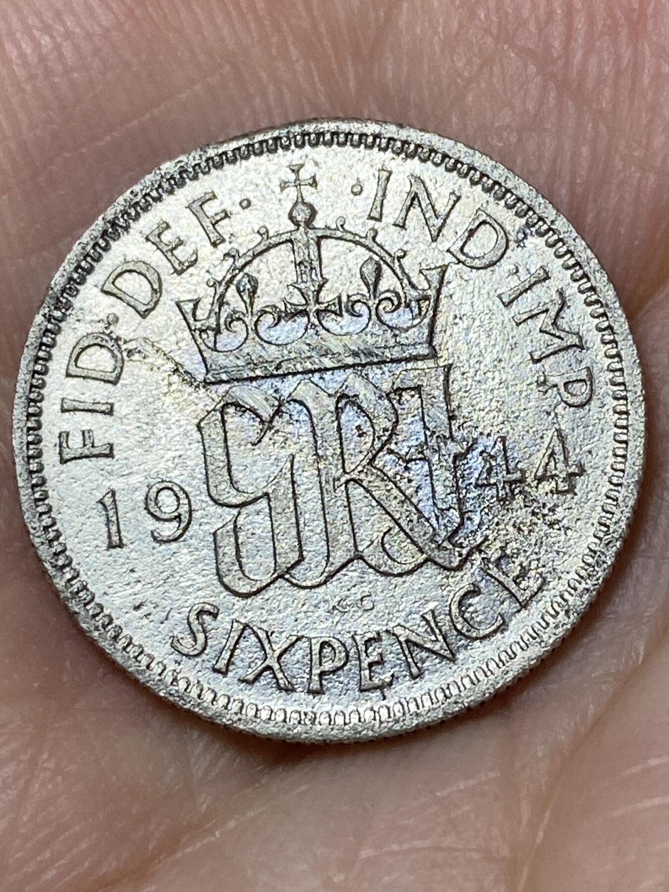 2026年第三十一场(总第二百场)英国一线回流散币新春特拍第三场(免佣金) 英国🇬🇧1944年6便士银币(乔治六世第一版，500银)