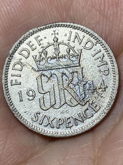 2026年第三十一场(总第二百场)英国一线回流散币新春特拍第三场(免佣金) - 英国🇬🇧1944年6便士银币(乔治六世第一版，500银)