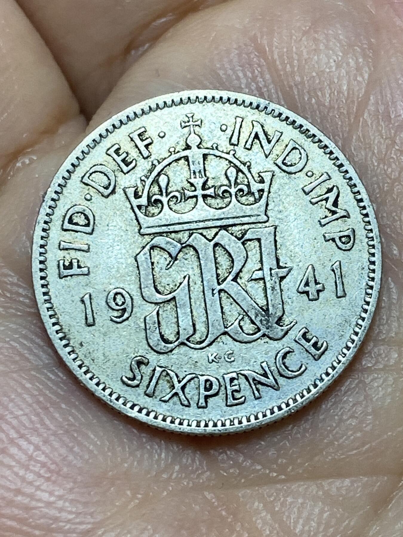 2026年第三十一场(总第二百场)英国一线回流散币新春特拍第三场(免佣金) 英国🇬🇧1941年6便士银币(乔治六世第一版，500银)