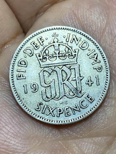 2026年第三十一场(总第二百场)英国一线回流散币新春特拍第三场(免佣金) - 英国🇬🇧1941年6便士银币(乔治六世第一版，500银)