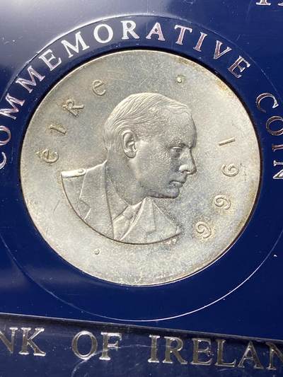 2026年第三十一场(总第二百场)英国一线回流散币新春特拍第三场(免佣金) - 爱尔兰银行原盒–爱尔兰🇮🇪1966年10先令银币(爱尔兰1916年复活节起义50周年纪念币，18.14克，833高银)