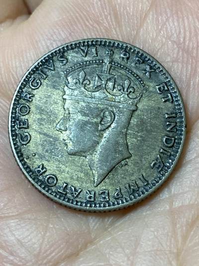 2026年第三十一场(总第二百场)英国一线回流散币新春特拍第三场(免佣金) 英属东非1943年50分银币(乔治六世第一版，I标孟买造，250银)