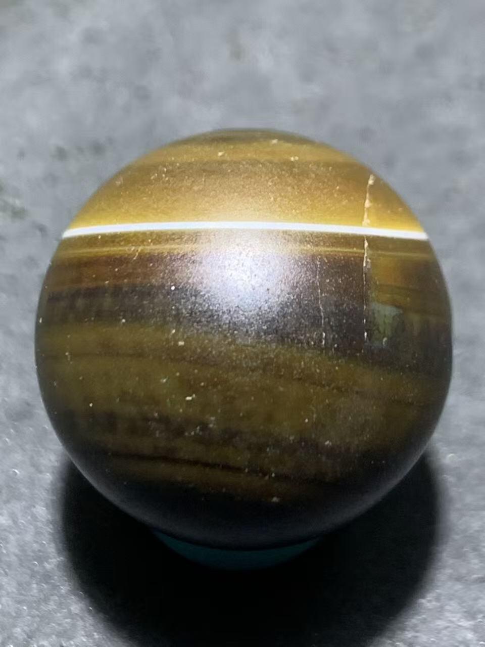 高玉化缠丝玛瑙通货2.0圆珠一颗，