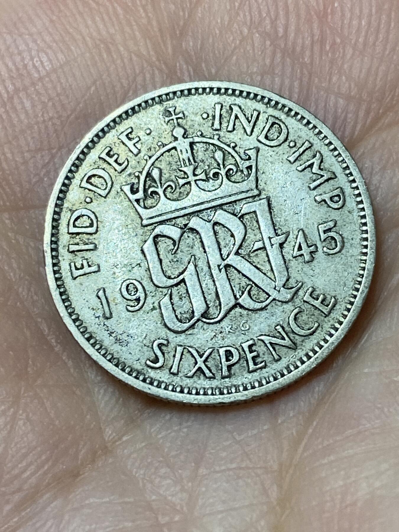 2026年第三十一场(总第二百场)英国一线回流散币新春特拍第三场(免佣金) 英国🇬🇧1945年6便士银币(乔治六世第一版，500银)