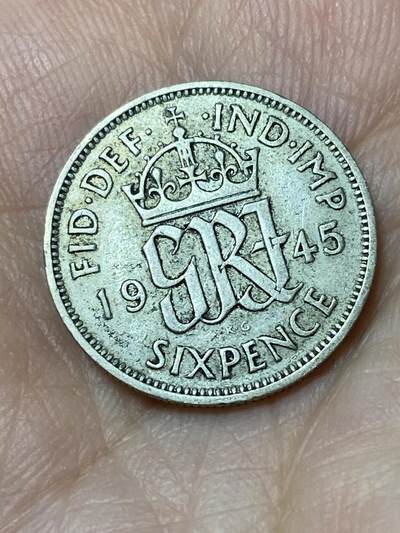 2026年第三十一场(总第二百场)英国一线回流散币新春特拍第三场(免佣金) - 英国🇬🇧1945年6便士银币(乔治六世第一版，500银)