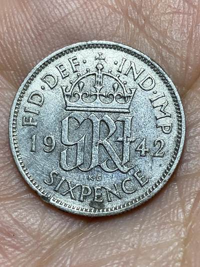 2026年第三十一场(总第二百场)英国一线回流散币新春特拍第三场(免佣金) 英国🇬🇧1942年6便士银币(乔治六世第一版，500银)