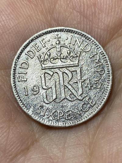 2026年第三十一场(总第二百场)英国一线回流散币新春特拍第三场(免佣金) - 英国🇬🇧1945年6便士银币(乔治六世第一版，500银)