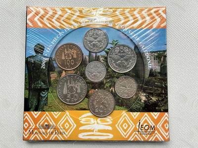 咖啡豆•收藏 2026年Feb_28th世界各国硬币套币拍卖 - 法属新喀里多尼亚 2001年 UNC未流通封装套币 塑封完好 外国硬币