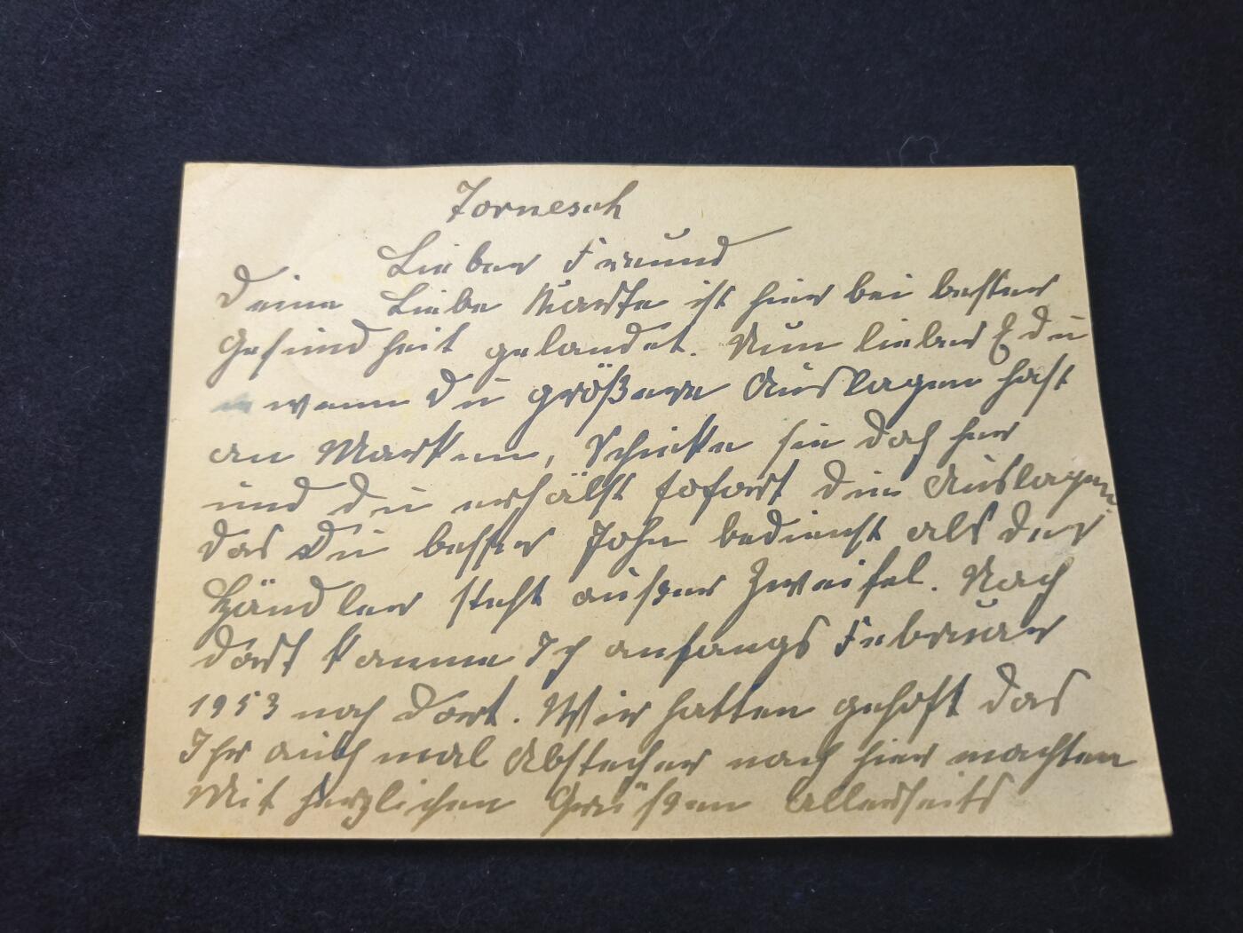 云宸嘉赏-勋臻佳藏新年快速场次（快拍 低佣 一元一手）（新年期间快递正常发） 联邦德国“邮政号角” 邮资明信片  托内施先生寄到不来梅港莱赫的Eduard Feuge 夫妇  详细看简介