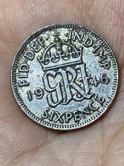 2026年第三十一场(总第二百场)英国一线回流散币新春特拍第三场(免佣金) - 英国🇬🇧1946年6便士银币(乔治六世第一版关门年，500银)