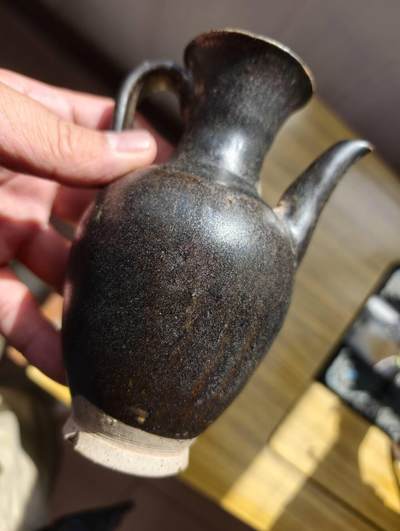 春节钱币瓷器清货捡漏拍场 - 宋代风格 涂山窑 黑釉执壶（水注）高14.2厘米 最大肚径7.5厘米 品相和尺寸都很完美 送精美配套锦盒