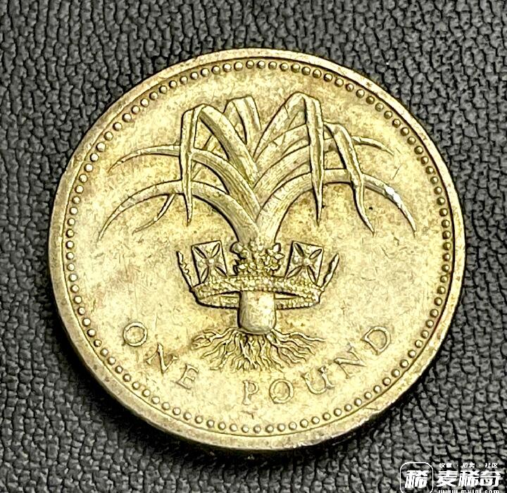 英国1985年1英磅威尔士韮葱早期版靓品硬币