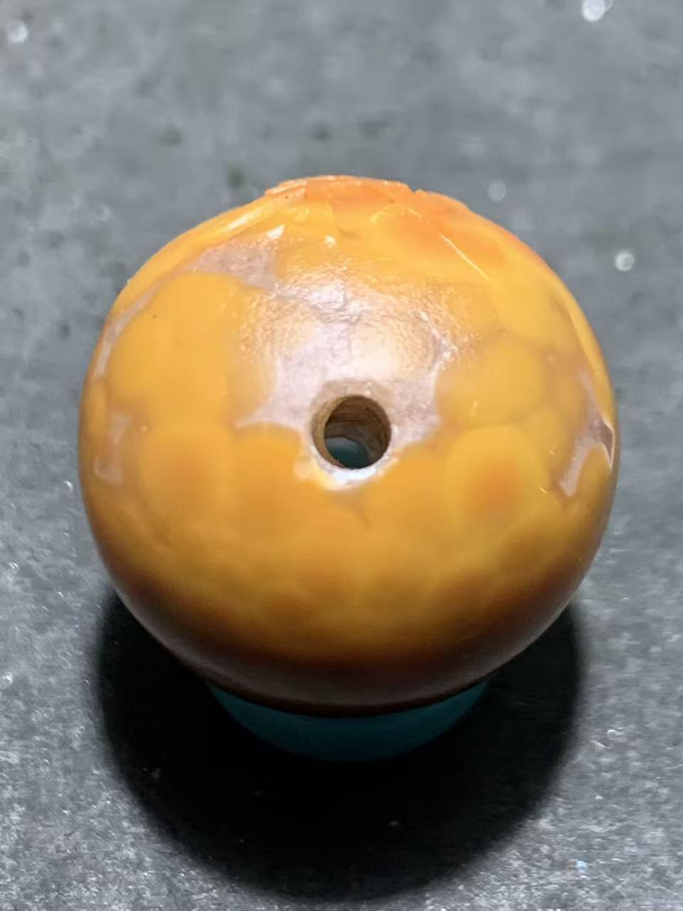 精美冰飘战国红玛瑙手工雕刻義字珠一颗！