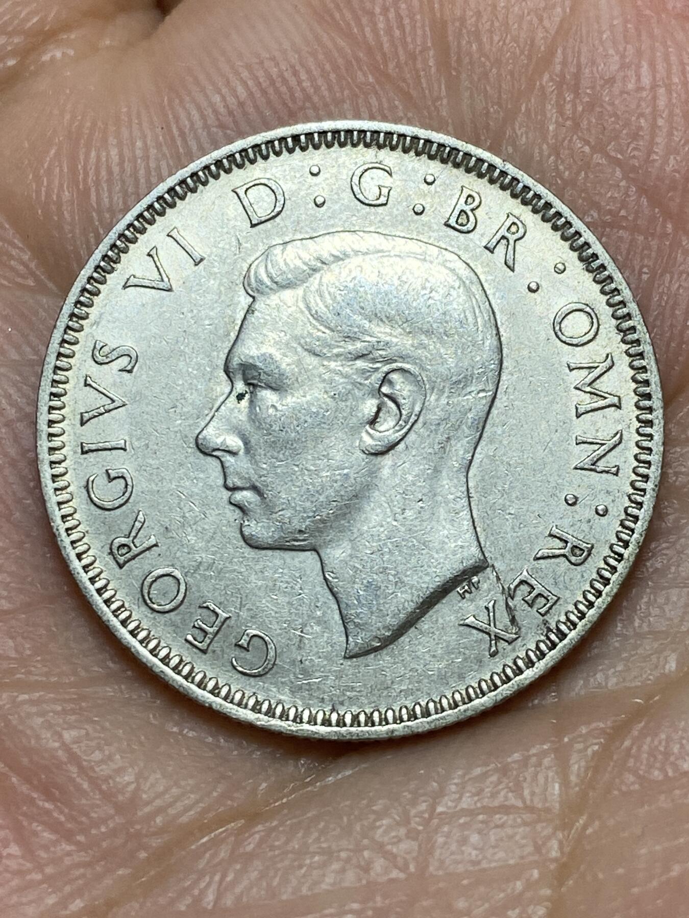 2026年第三十一场(总第二百场)英国一线回流散币新春特拍第三场(免佣金) 英国🇬🇧1943年1先令银币(乔治六世第一版，英格兰站狮版，500银)