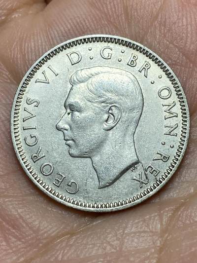 2026年第三十一场(总第二百场)英国一线回流散币新春特拍第三场(免佣金) 英国🇬🇧1943年1先令银币(乔治六世第一版，英格兰站狮版，500银)