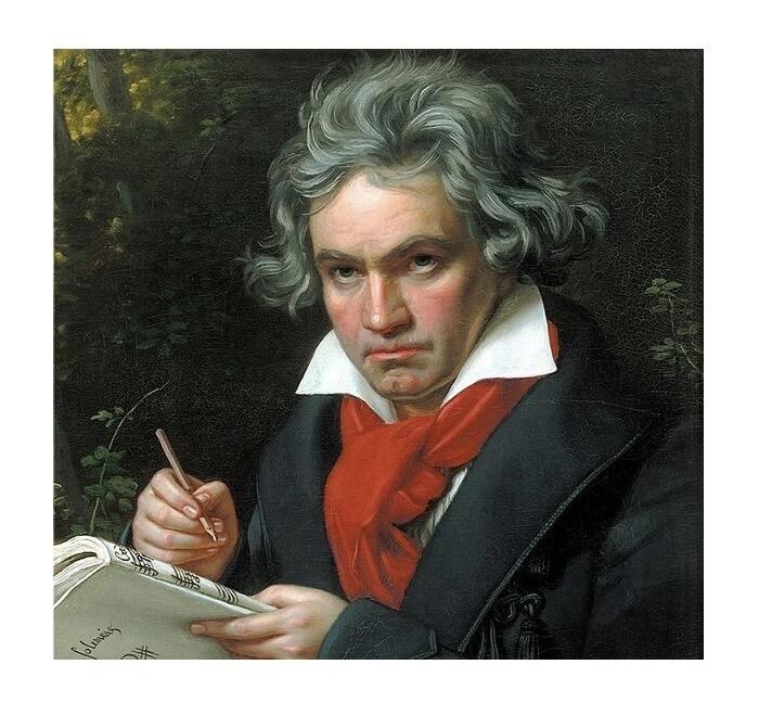 德国1827年 大音乐家贝多芬高浮雕精制大铜章 40MM