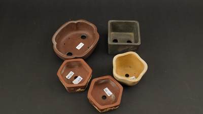 上海都达杂项专场三十三【年后发货全场包邮】  - 民国 各式紫砂花盆 5件