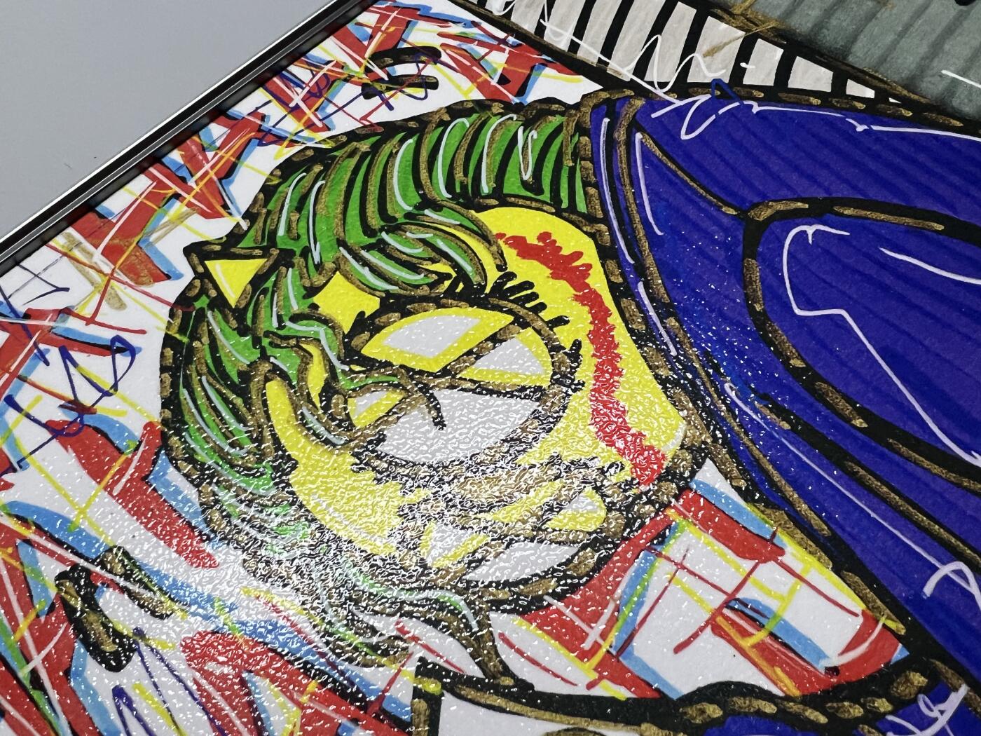 零元拍：OWSON 系列作品装饰肌理画《小丑》，相框尺寸35/35CM。因展品出展，镜框可能有轻微划痕，介意勿拍