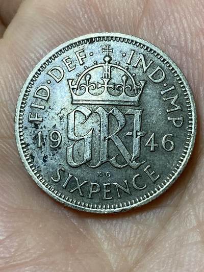 2026年第三十一场(总第二百场)英国一线回流散币新春特拍第三场(免佣金) 币不平–英国🇬🇧1946年6便士银币(乔治六世第一版关门年，500银)