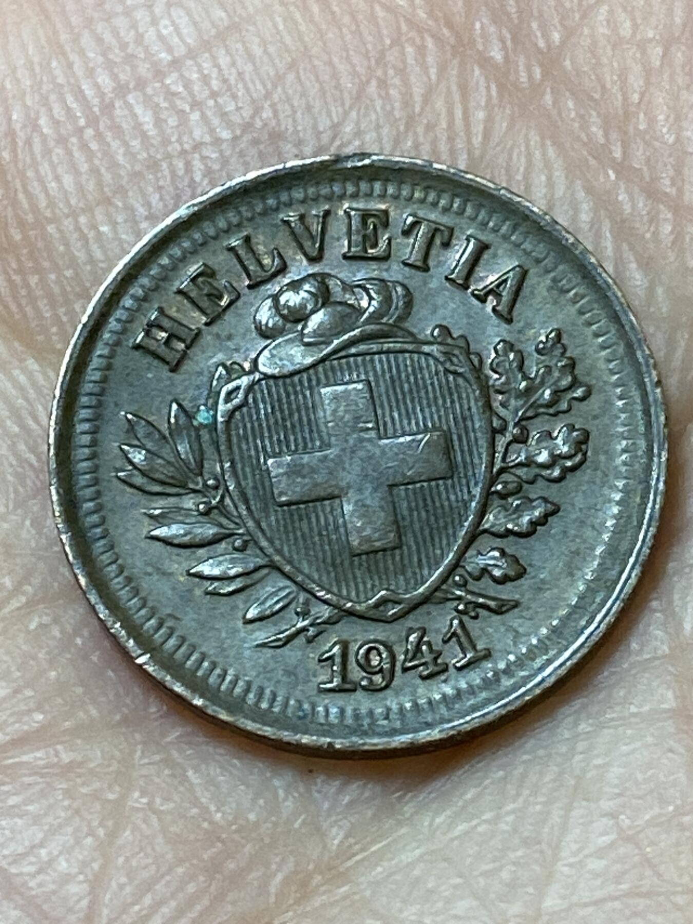 2026年第三十一场(总第二百场)英国一线回流散币新春特拍第三场(免佣金) 好品–瑞士🇨🇭1941年1拉彭(第二版关门年，B标伯尔尼造)