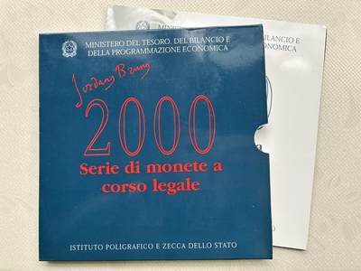 咖啡豆•收藏 2026年Feb_28th世界各国硬币套币拍卖 - 意大利 2000年 UNC未流通封装套币 外国硬币