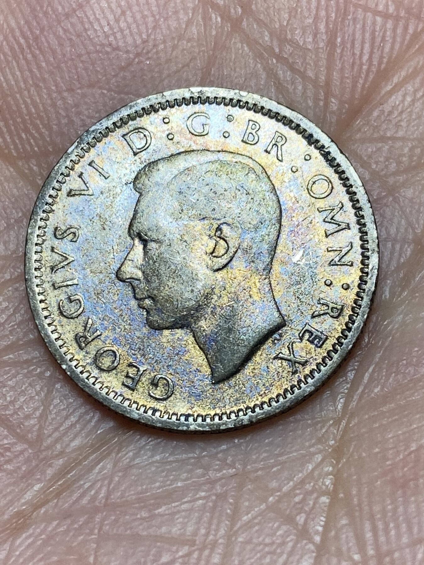 2026年第三十一场(总第二百场)英国一线回流散币新春特拍第三场(免佣金) 英国🇬🇧1943年6便士银币(乔治六世第一版，500银)