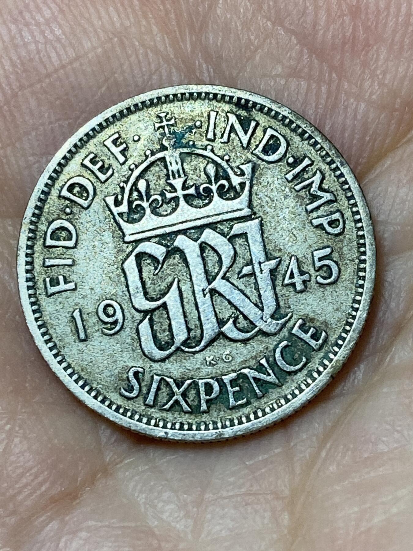 2026年第三十一场(总第二百场)英国一线回流散币新春特拍第三场(免佣金) 英国🇬🇧1945年6便士银币(乔治六世第一版，500银)