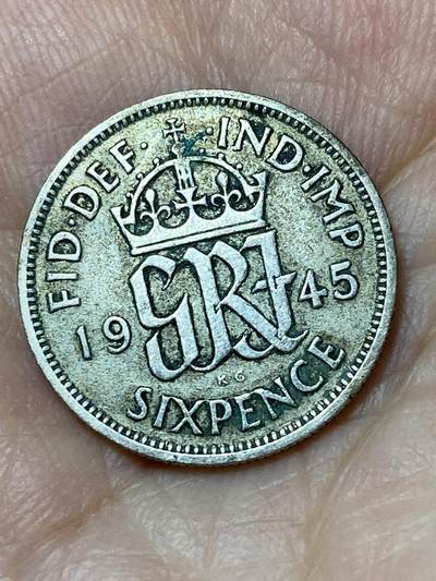 2026年第三十一场(总第二百场)英国一线回流散币新春特拍第三场(免佣金) - 英国🇬🇧1945年6便士银币(乔治六世第一版，500银)