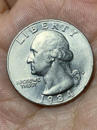 2026年第三十一场(总第二百场)英国一线回流散币新春特拍第三场(免佣金) 美国🇺🇸1984年1/4元(华盛顿1/4元第三版，P标费城造)