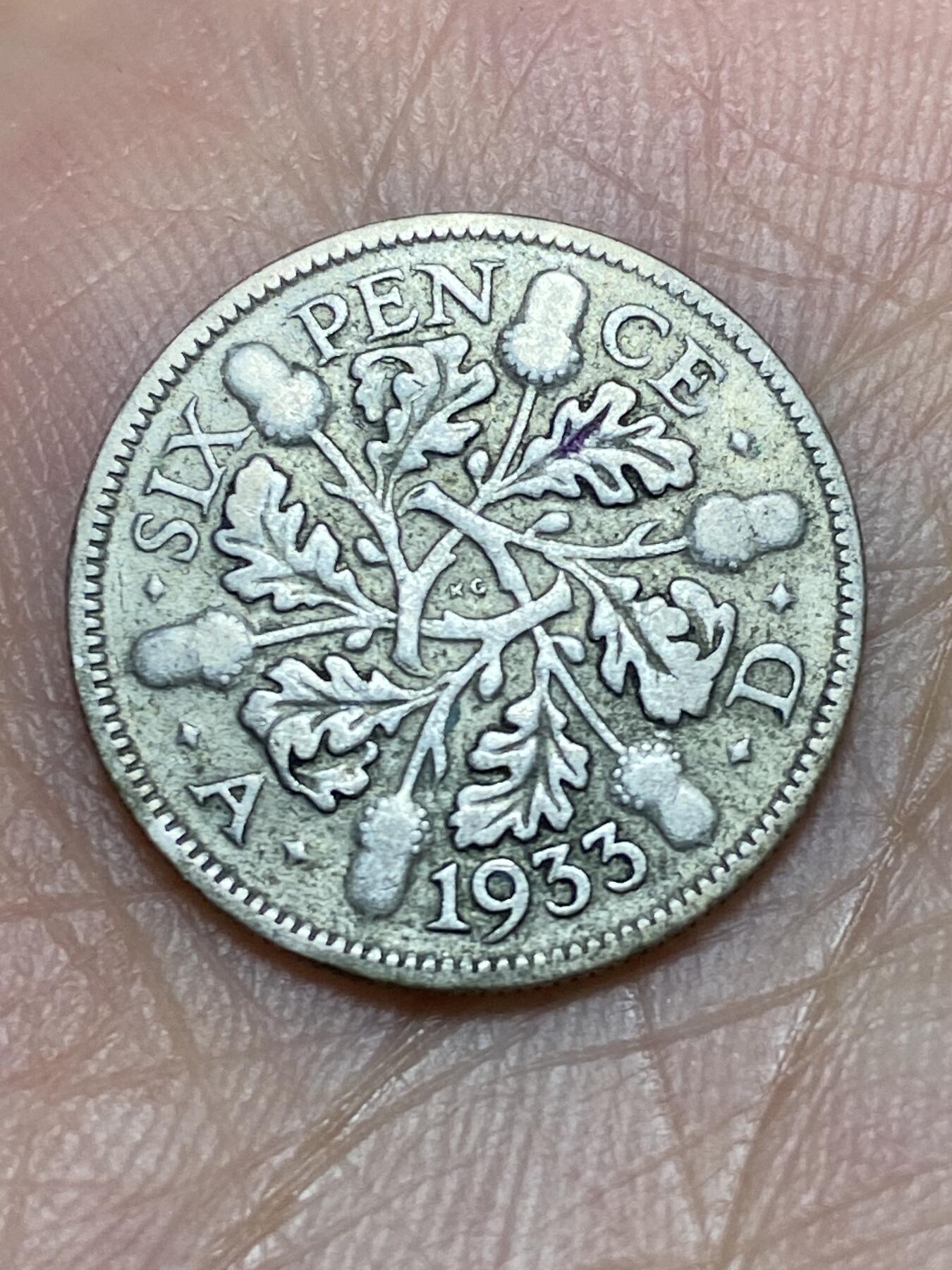 2026年第三十一场(总第二百场)英国一线回流散币新春特拍第三场(免佣金) 英国🇬🇧1933年6便士银币(乔治五世第五版，500银)