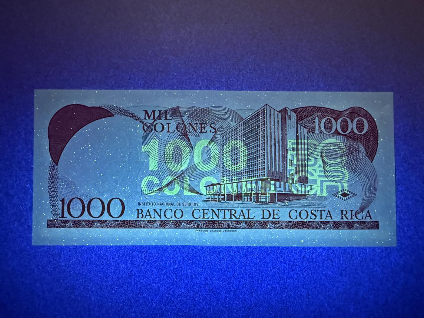 《艾美收藏》第232期-2.22周日外币靓号精品场(春节首拍) 豹子号 哥斯达黎加1000科朗 UNC 2004年 豹子号