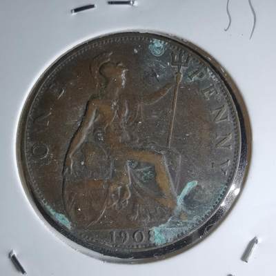 沼泽如烟--第1000场 - 英国1908年1便士