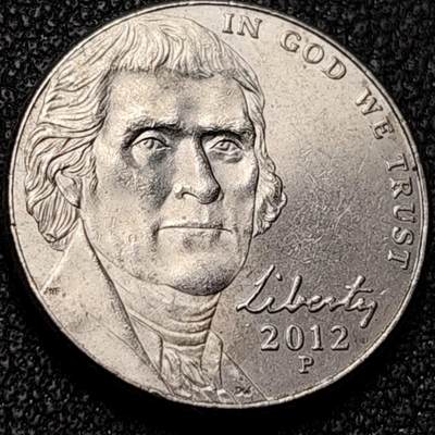 泉币菌-第196场- 新年快乐 新年第4场 本场拍品多 请提前出价 -  美国2012年5美分纪念币 杰斐逊 及 故居蒙蒂塞洛庄园 21mm 