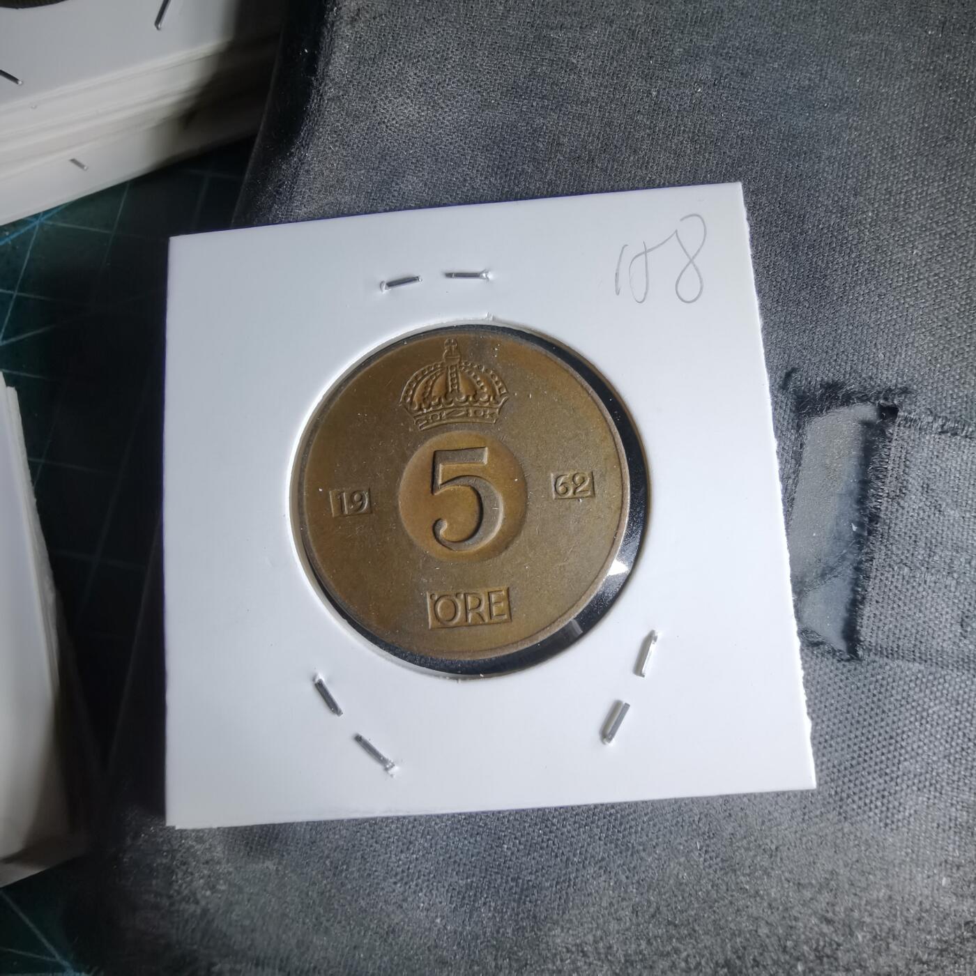 沼泽如烟--第1000场 瑞典1962年5欧尔