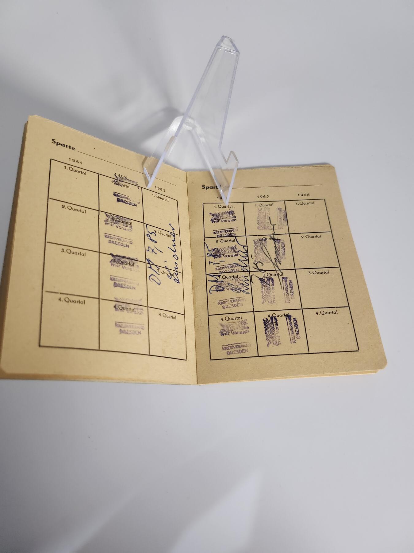 南水社第二次拍卖 民主德国小菜园、定居者和小型牲畜饲养者协会证书 女性，得主格特鲁德·伯恩鲍姆女士