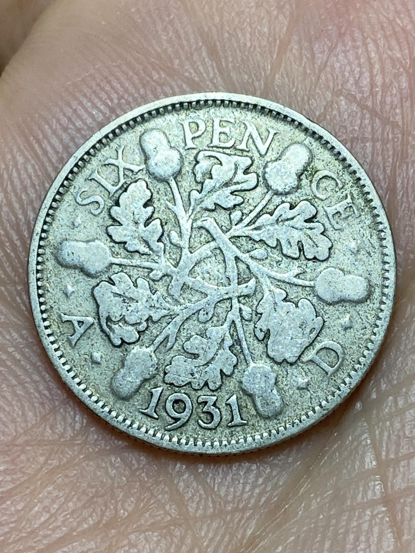 2026年第三十一场(总第二百场)英国一线回流散币新春特拍第三场(免佣金) 英国🇬🇧1931年6便士银币(乔治五世第五版，500银)