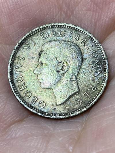 2026年第三十一场(总第二百场)英国一线回流散币新春特拍第三场(免佣金) 英国🇬🇧1944年6便士银币(乔治六世第一版，500银)