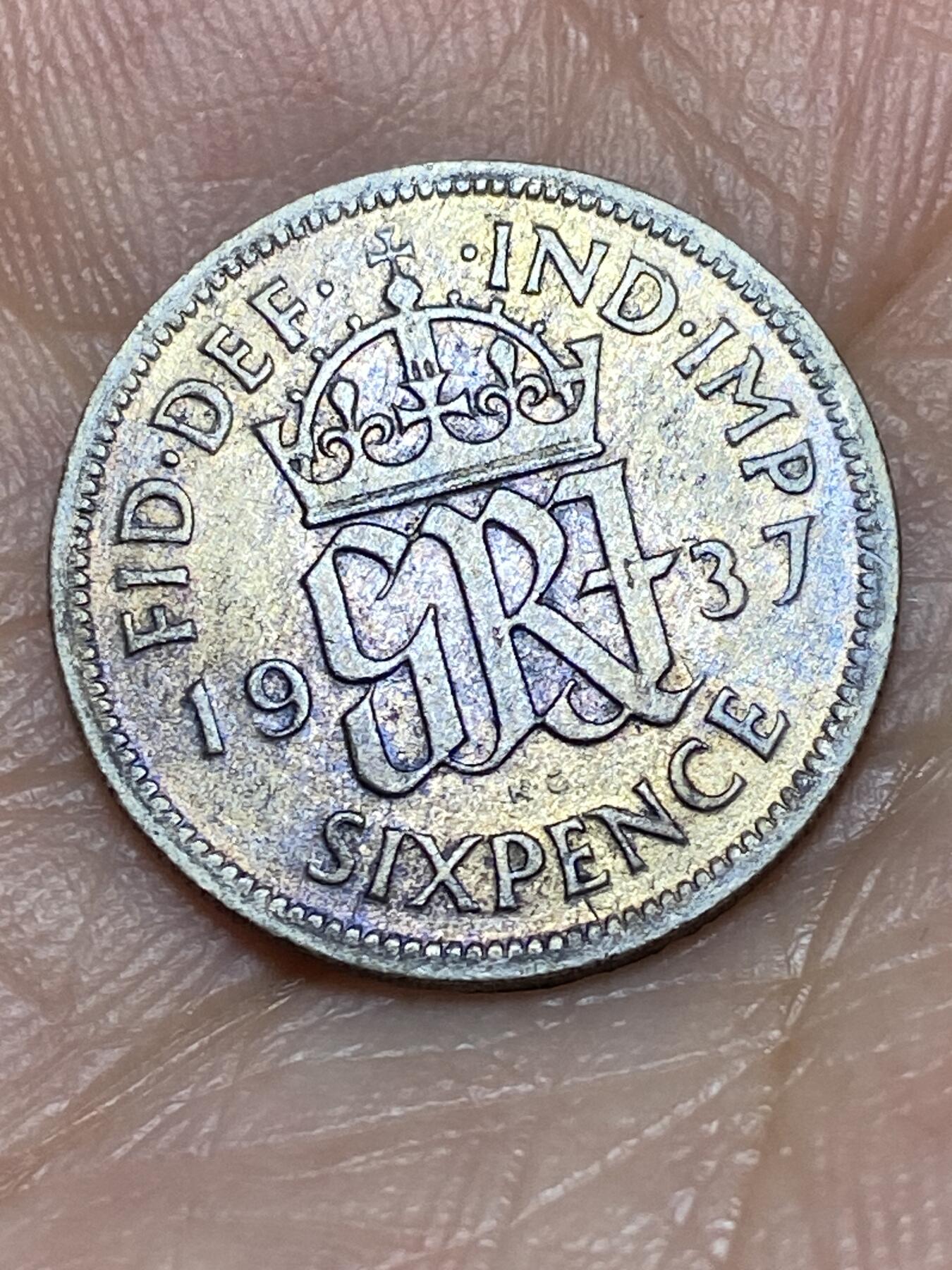 2026年第三十一场(总第二百场)英国一线回流散币新春特拍第三场(免佣金) 英国🇬🇧1937年6便士银币(乔治六世加冕年，第一版首发年，500银)