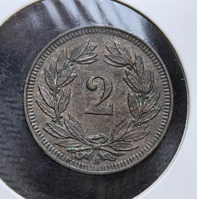 外国优质老铜币银币，周日九点倒数截拍，满百包邮，持续收拍，初八发货 - 瑞士1913年2分铜币。正面以 “HELVETIA” 与国徽彰显国家象征，背面的月桂枝象征和平，见证了瑞士在 20 世纪初的中立稳定与经济发展。