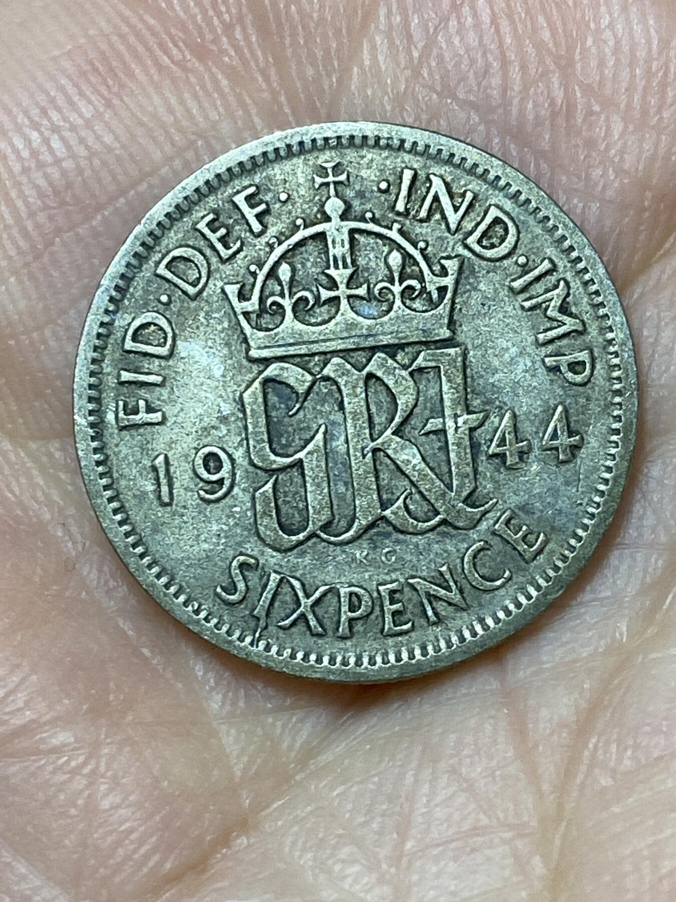 2026年第三十一场(总第二百场)英国一线回流散币新春特拍第三场(免佣金) 英国🇬🇧1944年6便士银币(乔治六世第一版，500银)