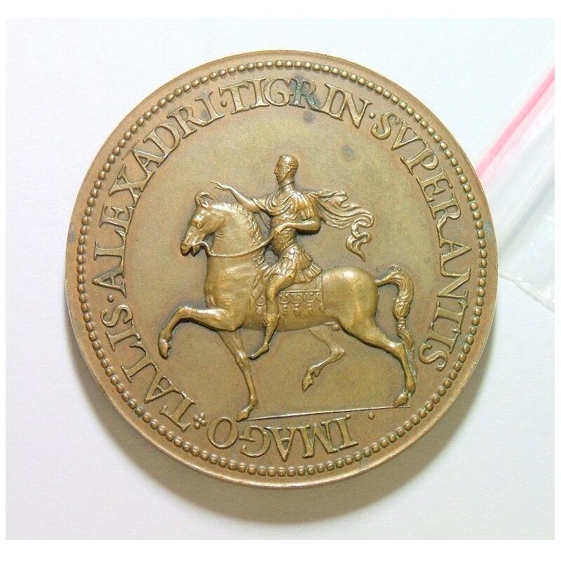 法国亨利三世骑马像+洛林皇后 高浮雕精制大铜章 42MM