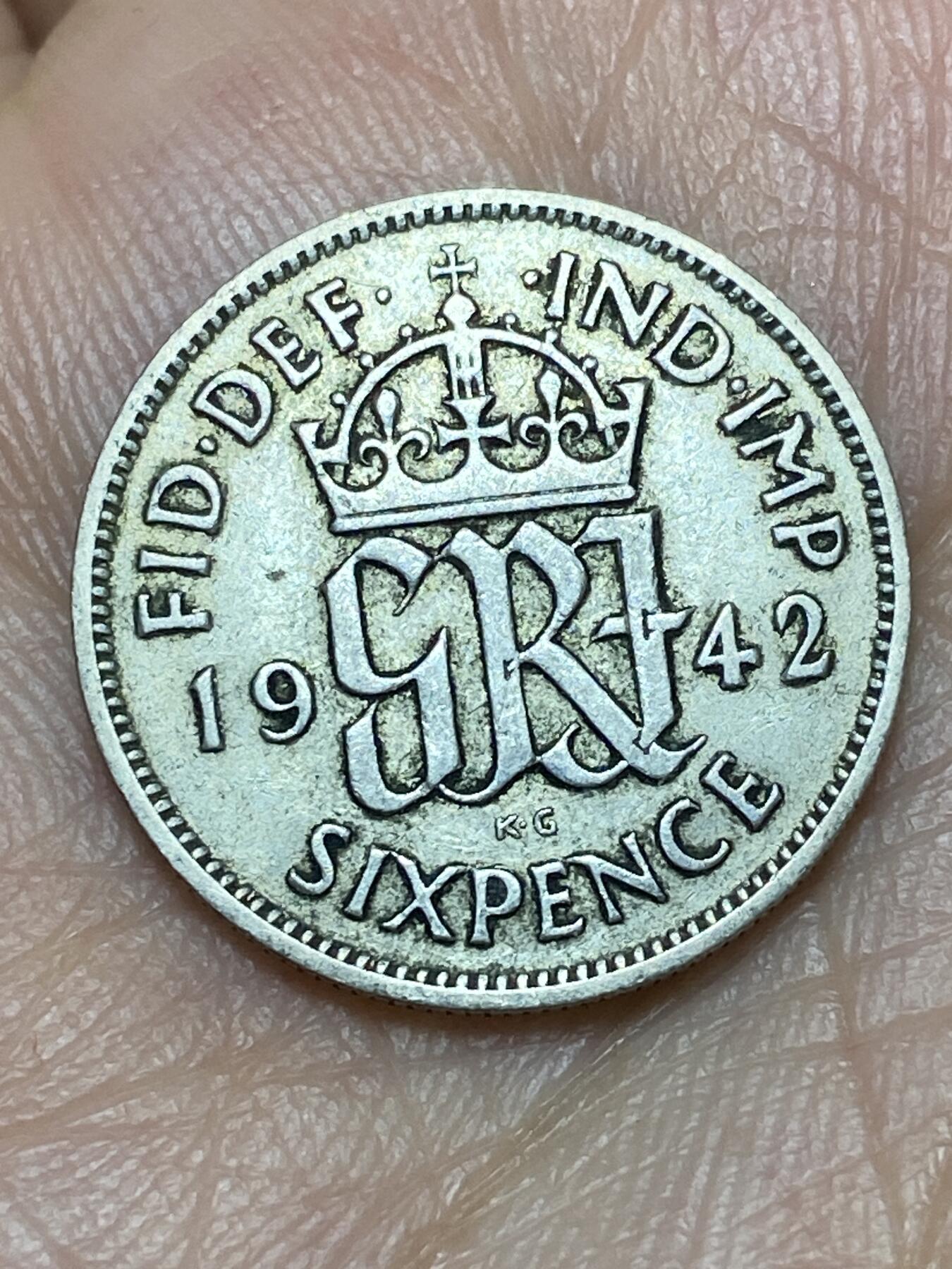 2026年第三十一场(总第二百场)英国一线回流散币新春特拍第三场(免佣金) 英国🇬🇧1942年6便士银币(乔治六世第一版，500银)